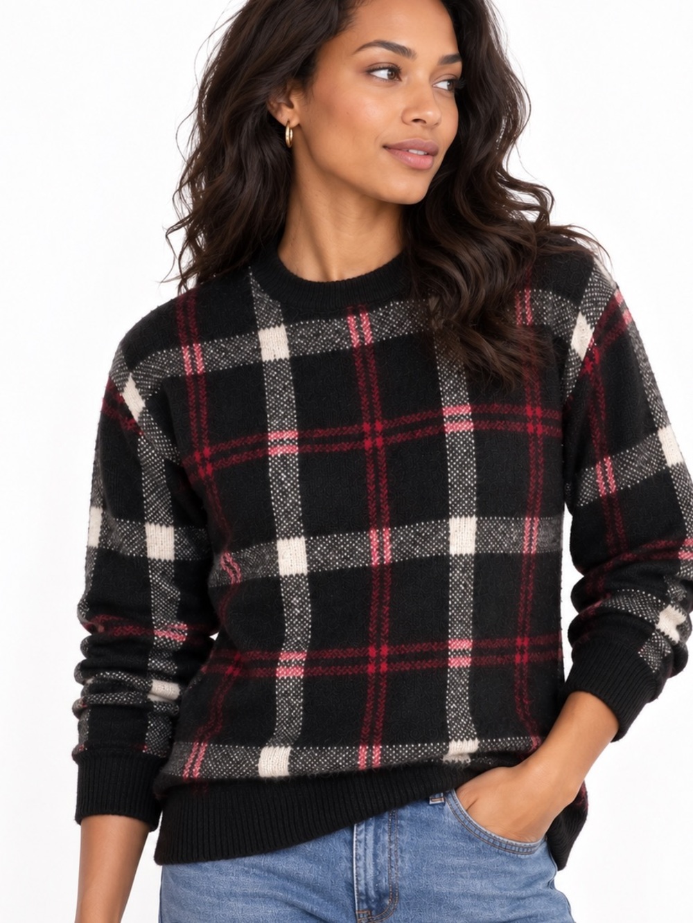 Christian Siriano New York Plaid Sweater – Women’s Small, NWT, Buffalo Check